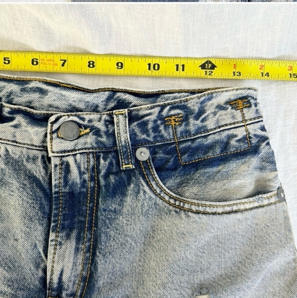 R13 Denim Double Classic ShreddedHem Skirted Jeans - Picture 12 of 16